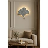 ASZEN Sade Gümüş Renk Mabet Yaprağı – Ebat 35×32 cm Pilli Dekoratif Aplik PİL HEDİYELİ