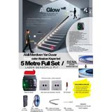 AT-GLOW Lazer Sensörlü Merdiven Duvar Akışkan Şerit Led Seti / Akıllı Kayar Led Sistemi/ 6000K/ 5 Mt. - Beyaz
