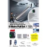 AT-GLOW PIR Sensörlü Merdiven Duvar Akışkan Şerit Led Seti / Akıllı Kayar Led Sistemi/ 6000K/ 5 Mt. - Soğuk Beyaz