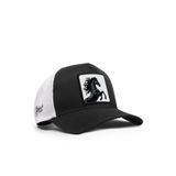 At Logolu Cordura Siyah-Beyaz Trucker Şapka