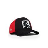 At Logolu Siyah-Kırmızı Trucker Şapka