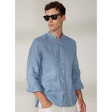 AT.P.CO A266DANIELL20 Mavi Slim Fit Düğmeli Yaka Erkek Gömlek