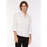 AT.P.CO A266DONL20 Beyaz Slim Fit Düğmeli Yaka Erkek Gömlek