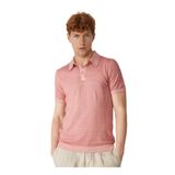 AT.P.CO Polo Yaka Slim Fit Kazak, M, 5003033899, Pembe, Erkek