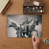 At Üstünde Imparator Heykeli Tasarımı 240 Parça Ahşap Puzzle Ahşap Kutuda MP01990