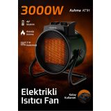 AT1H KIRMIZI Auhma At1H Elektrikli Isıtıcı Fan Kırmızı | 3000W Hızlı Isınma, 3 Kademeli Ayar, Sessiz Ptc Isıtma Teknolojisi