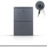 Ata 2 Lİ KİLİTLİ ANTRASİT METAL AYAKKABILIK - Antrasit