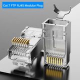 Ata Elektronik 10 Adet - Cat5 Cat6 Cat7 Metal Konnektör RJ45 Internet Kablo Soketi Konnektörü Ucu Jak Jack Cat7 Jack + Kablo Ayraç (10LUK Paket)