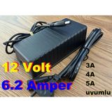 Ata Elektronik 12 Volt 6.2 Amper 60W 12V 6.2A Kamera LED Dvr Kuluçka Makinesi Neon LED Monitör Monütör Ekran Imax B6 Adaptörü - Işıklı - Kaliteli Trafo Tırafo