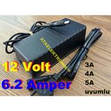 Ata Elektronik 12 Volt 6.2 Amper Adaptör Trafo Tırafo 12V 6.2A ( 12 Volt 2A 3A 4A 5A Uyumlu ) Dvr HDD Kamera Imax B6 Tv Beko Arçelik Televizyon Uyumlu 5.5mm 2.5mm