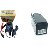 Ata Elektronik 12V 1.3AH 12 V 1.3 A Kuru Tip Akü + 12 V Akü Için Adaptör 1 A 2'li Set