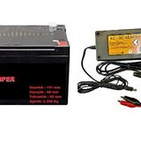 ATA ELEKTRONİK 12V 12Ah 12 Volt 12 Amper Oyuncak Araba Aküsü + 3.5 Amper Akü Adaptörü Şarj + Timsah Maşali Kablolu