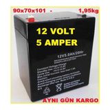 Ata Elektronik 12V 5AH 20HR 12 Volt 5 Amper Ups Alarm Terazi Oyuncak Akülü Araç Pili Bataryası Aküsü 90*70*101