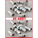 Ata Elektronik 20 Adet - F Fe Ef Konnektör RG6U6 Rgu4 Uyumlu Anten Kablo Ucu Uç Soket Rg6 U6 F Konnektör Pro Seri 20 Adet