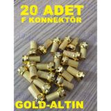 Ata Elektronik 20 Adet Gold Sarı F Jak - F Konnektör Gold Sarı Kaplama Ef Fe F Jak Soket Uydu Anten Kablo Ucu Fişi 20 Adet