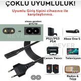 Ata Elektronik 3 Metre - C7 Güç Kablosu Ps2 Ps3 Ps4 Ps5 Xbox One Televizyon Tv Radyo Işıldak Power Elektrik Kablosu