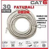 ATA ELEKTRONİK 30Mt 30 Metre Cat6 Modem Ile Smart Led Tv Televizyon Arasi Internet Ethernet Kablosu Ket6