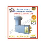ATA ELEKTRONİK 4 Çikiş Ultra Hd 4K Uyumlu 0,1Db Dörtlü Lnb Lenebe + 30Mt 30 Metre Anten Kablo + 10 Adet Jak Hediye