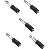 Ata Elektronik 5 Adet 3.5mm 6.3mm Aux Stereo Çevirici Dişi Erkek Jak Çevirici Jak Dönüştürücü Adaptör Arka Ince Giriş