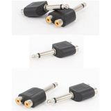 Ata Elektronik 5 Adet 6.3mm Mono Gitar Jak Jack - 2 Rca Dişi Audıo Lale Tos Çevirici Dönüştürücü Kablo Soket Ucu Uç