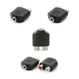 Ata Elektronik 5 Adet Aux - Rca Dönüştürücü 3.5mm Ses Stereo Jak Dişi 2 Rca Dişi Ses Jack Konnektörü Çevirici