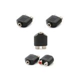 ATA ELEKTRONİK 5 Adet Aux Ses To Rca Dişi Çevirici Jack 1 Streo Aux Dişi 2 Rca Tos Lale Dişi Çevirici