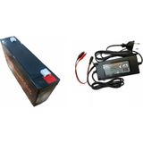 Ata Elektronik 6V 7AH 20HR 6 Volt 7 Amper Akü + 6 Volt Şarj Cihazı Şarz Adaptör - 3.5 Amper Şarj Cihazı - Akülü Araç Aküsü ve Adaptörü Pilsan Uyumlu - Siyah