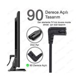 Ata Elektronik 90 Derece L Tip - 1.5mt 1.5 Metre Samsung Lg Tv Televizyon Uyumlu Ps3 Ps4 Güç Kablosu Teyp Fişi Çift Oluklu 90 Derece Açılı L Tip C7 Tv-Teyp-Işıldak-Playstation Güç Kablosu 1.5 Metre
