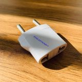 ATA ELEKTRONİK Amerikan Uçlu Prizlerini Türk Uçlu Pirize Çevirici Dönüştürücü Beyaz Uç Adaptörü 2 Girişli Beyaz