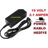 Ata Elektronik Casper Grundig Asus Uyumlu Muadil Adaptör 2 Yıl Ithalatçı Firma Garantili Laptop Şarj 19 Volt Ince Uçlu 40W 19V 2.1A Uç Yapısı 2.5x0.7mm