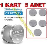 Ata Elektronik Cr 2025 3V Lityum Araba Anahtar Pili