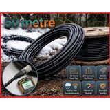 Ata Elektronik Dış Mekan Outdoor Cat6 Çift Katmanlı Dış Ortam Network Internet Kablosu Dış Mekan Uv Korumalı 2 Katlı High Speed Çift Katmanlı Pe+Pvc Parazit Önleyici 23AWG Yağrur Su Kar Toprak Güneş Uv Korumalı - 50 metre
