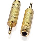 Ata Elektronik Gold - Metal - 3.5mm Stereo Erkek / 6.35MM Stereo Dişi Ses Çevirici Adaptör Saz Anfi Amfi Piyano Piano Dişi Dönüştürücü Jack Adaptör - 10 adet
