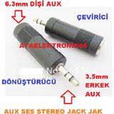 Ata Elektronik Karaoke Piano Saz Anfi Çevirici Aux Siteryo Stereo Jack 6.3mm Aux Ses 3.5mm Çevirici Jak Kalın - 2 ADET
