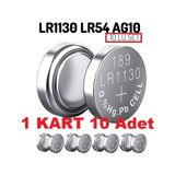 Ata Elektronik Tefal Düdüklü Tencere Pili 1 Kart 10 Adet AG10 LR1130 389 Alkalıne Oyuncak Tabanca Kronometre Lazer Sesli Konuşan Kitap Pil 10'lu Paket