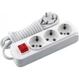 Ata Elektronik Yerli Imalat Anahtarlı 3 Port 3'lü 2 Metre Topraklı Grup Priz Piriz Düğmeli
