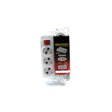 Ata Elektronik Yerli Üretim - 5mt 3 Çıkış Üçlü Beş 5 Metre 3 Port Topraklı Kablolu Grup Priz Gurup Piriz - Beyaz