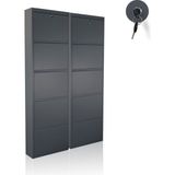 Ata Group 5'li Kilitli Antrasit 2x2 Metal Ayakkabılık