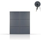 Ata Group Atagroup 3*2 Kilitli Antrasit Metal Ayakkabılık