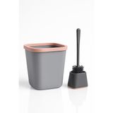 ATA HOME 2'li Banyo Seti Çöp Kovası Ve Silikon Klozet Tuvalet Fırçası Takımı 12 LT Açık Çöp Kovası