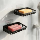 ATA HOME 2'Li Set Yapışkanlı Banyo Sabunluk, Katı Sabun Tutacağı, Lavabo Mutfak Katı Sabunluk Süngerlik Siyah Siyah