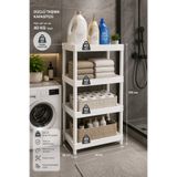 ATA HOME 4 Katlı Çok Amaçlı Banyo Dolabı Mutfak Düzenleyici Organizer Balkon Dolabı Rafı Kiler Erzak Mutfak Dolabı Banyo Düzenleyici Raf