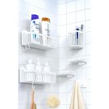 ATA HOME Banyor 6'Lı Banyo Seti Yapışkanlı Banyo Düzenleyici Şampuanlık Diş Fırçalık Sabunluk Askılık Takımı Beyaz