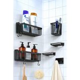ATA HOME Banyor 6'lı Banyo Seti Yapışkanlı Banyo Düzenleyici Şampuanlık Diş Fırçalık Sabunluk Askılık Takımı