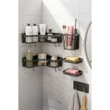 ATA HOME Banyor 6'lı Yapışkanlı Banyo Köşelik Seti Banyo Rafı, Banyo Düzenleyici Köşelik, Duş Rafı Şampuanlık
