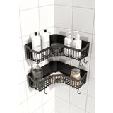ATA HOME Banyor Köşelik Yapışkanlı Banyo Rafı, 2'li Banyo Düzenleyici, Duş Rafı Organizer Şampuanlık, Plastik