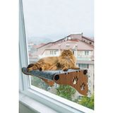 Ata Home Büyük Boy Yeni Ahşap Cama Yapışan Kedi Yatağı Vantuzlu Cam Yatağı Terası