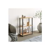 ATA HOME Çok Amaçlı 2 Raflı Ahşap Bambu Desen Modern Dekoratif Kitaplık Dosya Ev Ofis Rafı