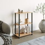 Ata Home Çok Amaçlı 2 Raflı Ahşap Modern Dekoratif Kitap Dosya Ev Ofis Rafı - Bambu