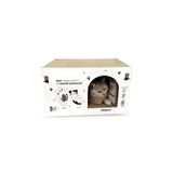 ATA HOME Katlanabilir Doğal Karton Kedi Evi Yuvası Karton Kedi Tırmalama Yuva Tahtası Kartonu Ev Kedi Evi Beyaz